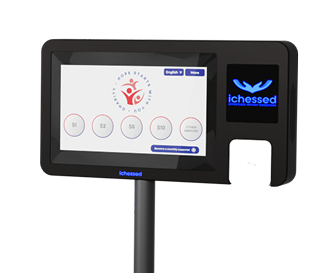 ichessed donation kiosk floor stand