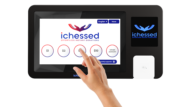 iChessed Quiosco de 13-pulgadas de pantalla táctil quiosco de la donación
