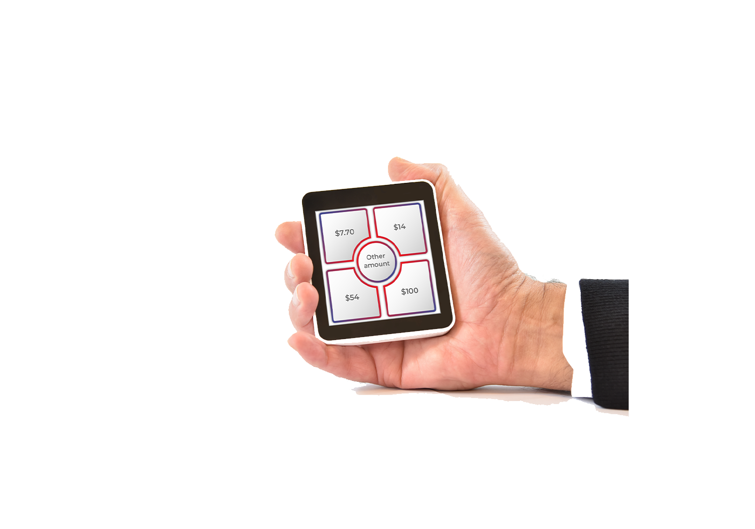 Portable de donner Kiosque, compact et conçu pour s'adapter à la main.