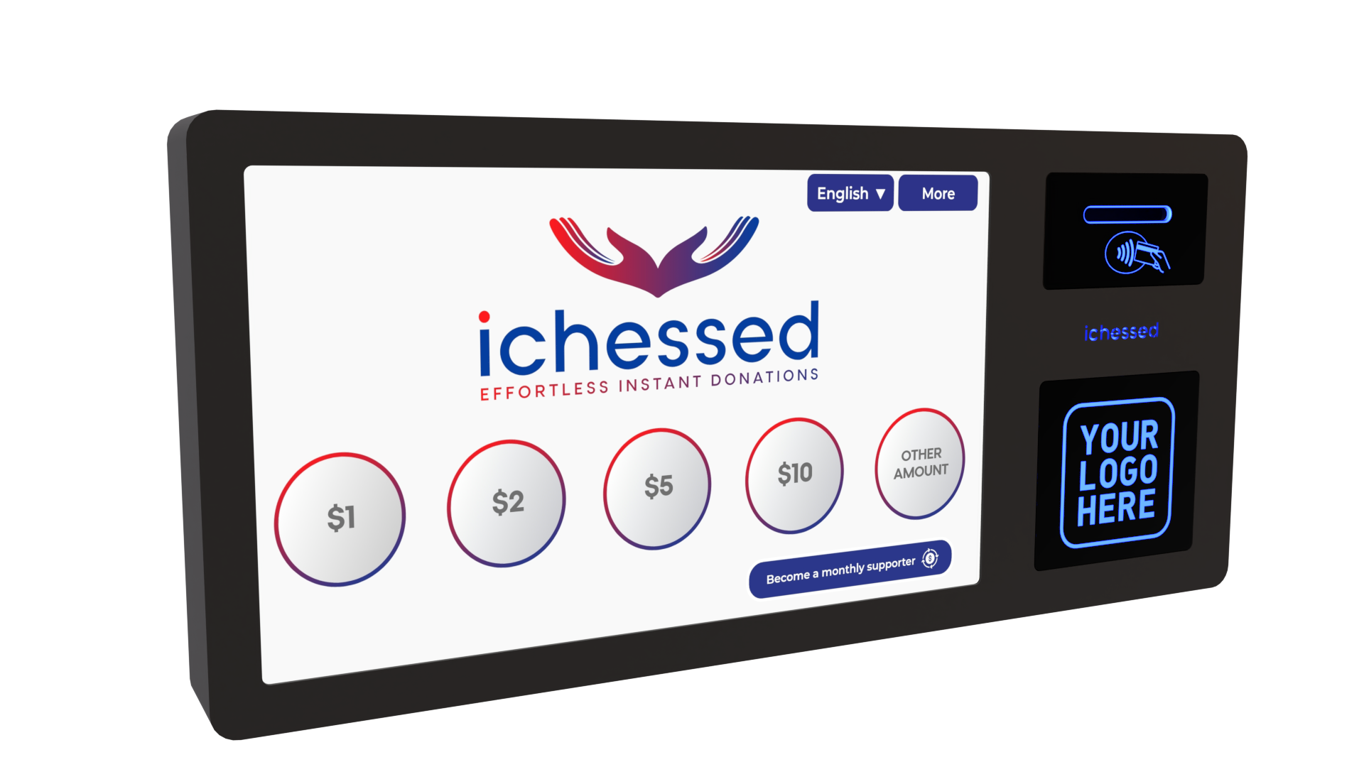Hybrid donation Kiosk (coins & digital)