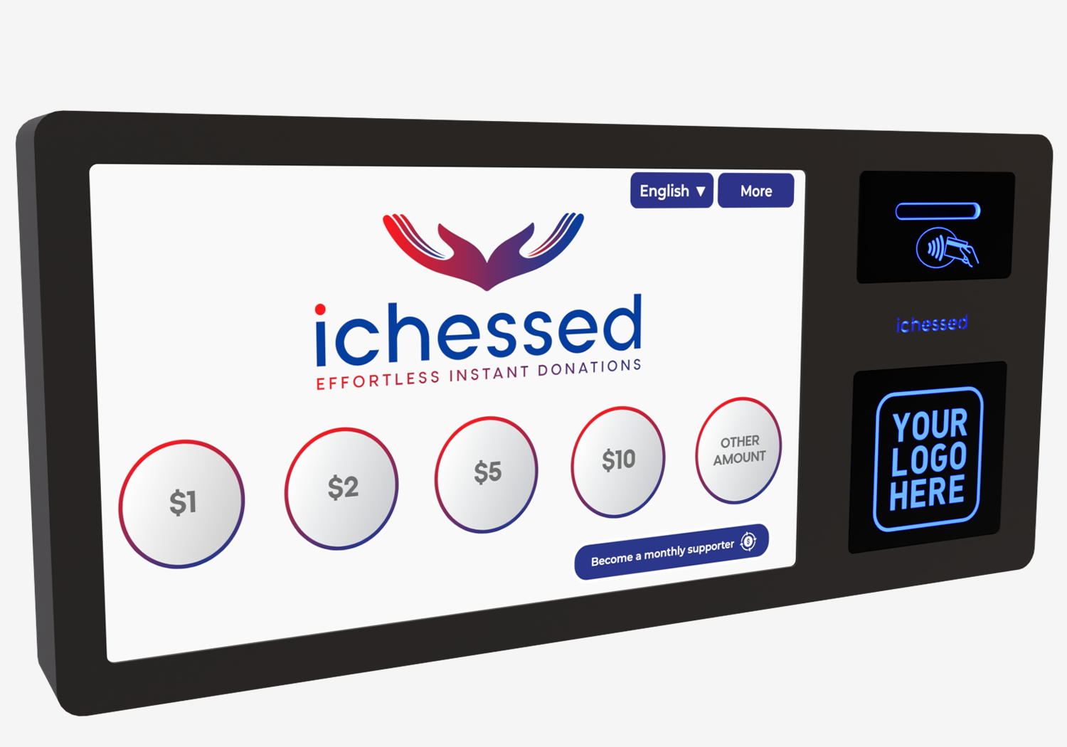 Híbrido De Donación De Quiosco (Monedas Y Digital)